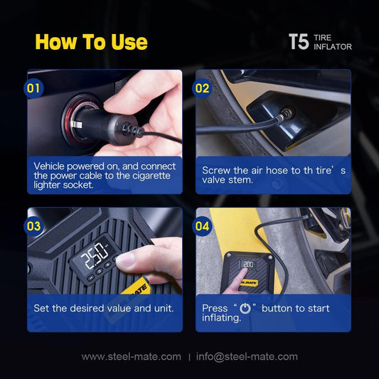 STEELMATE Digital Tire Inflater T5 Lebanon international shipping