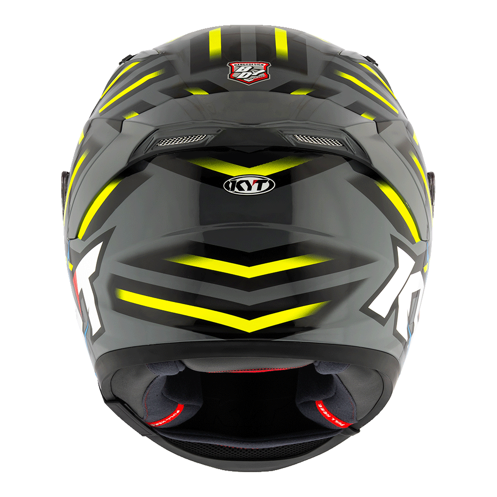 KYT Striker Flaming Grey Blue Full-Face Motorcycle Helmet | Bike Security Lebanon