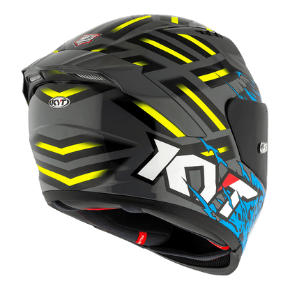 KYT Striker Flaming Grey Blue Full-Face Motorcycle Helmet | Bike Security Lebanon