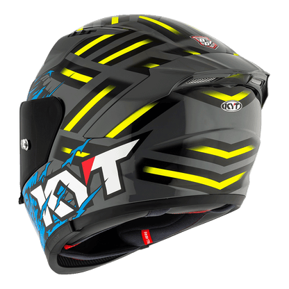 KYT Striker Flaming Grey Blue Full-Face Motorcycle Helmet | Bike Security Lebanon