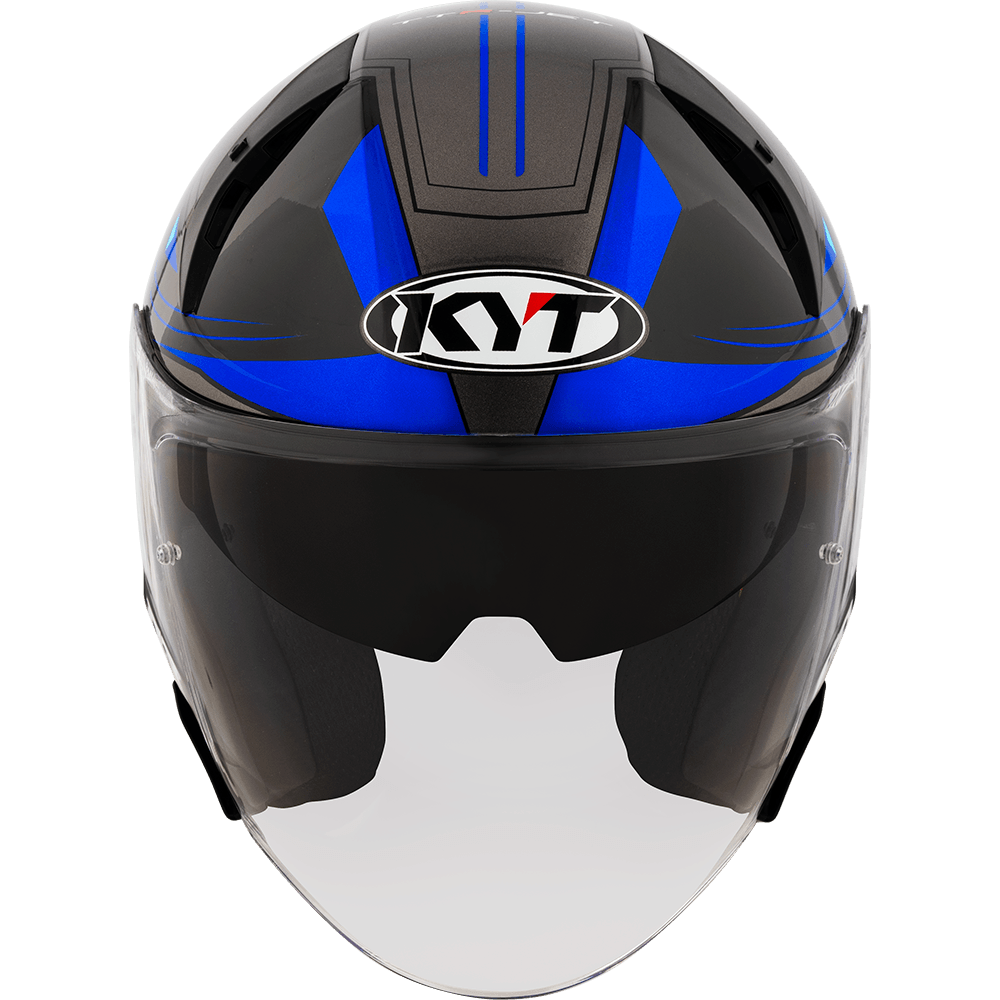 KYT TTR JET LED BLACK/BLUE | Bike Security Lebanon