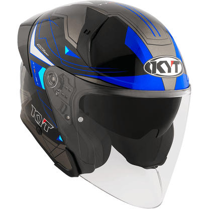 KYT TTR JET LED BLACK/BLUE | Bike Security Lebanon