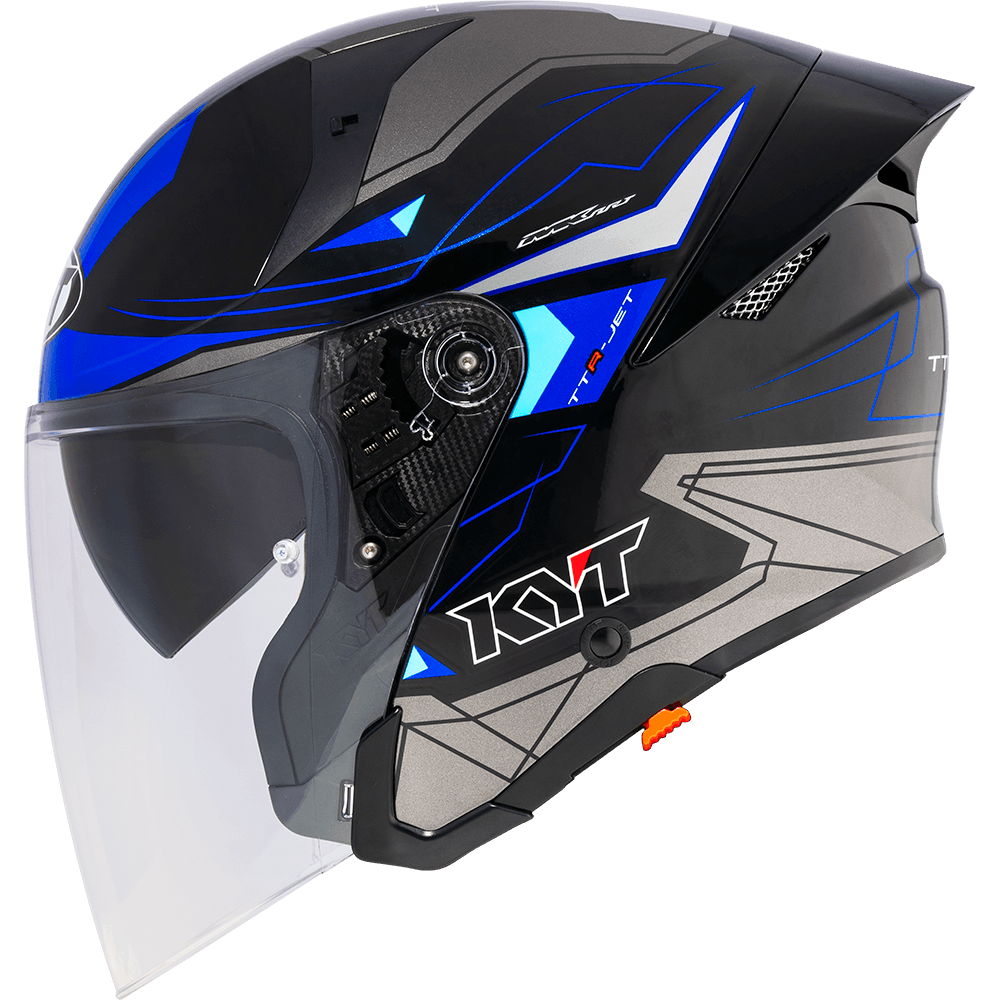 KYT TTR JET LED BLACK/BLUE | Bike Security Lebanon