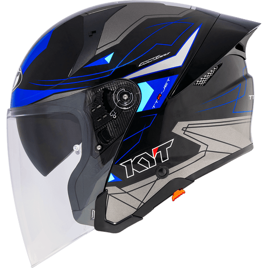 KYT TTR JET LED BLACK/BLUE | Bike Security Lebanon