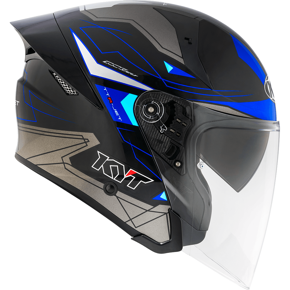 KYT TTR JET LED BLACK/BLUE | Bike Security Lebanon