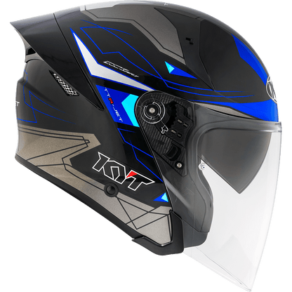 KYT TTR JET LED BLACK/BLUE | Bike Security Lebanon