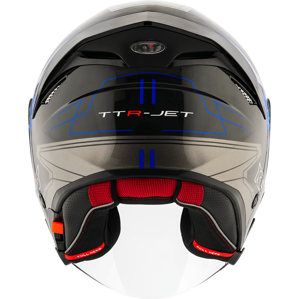 KYT TTR JET LED BLACK/BLUE | Bike Security Lebanon