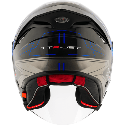 KYT TTR JET LED BLACK/BLUE | Bike Security Lebanon