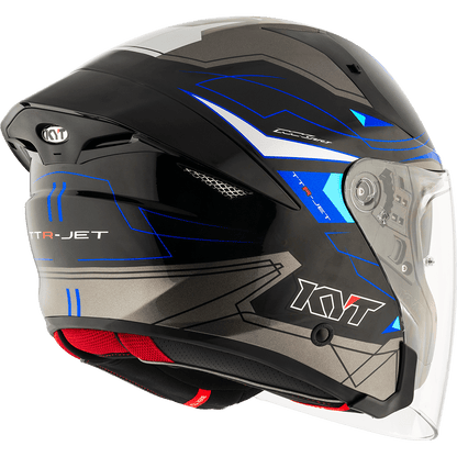 KYT TTR JET LED BLACK/BLUE | Bike Security Lebanon