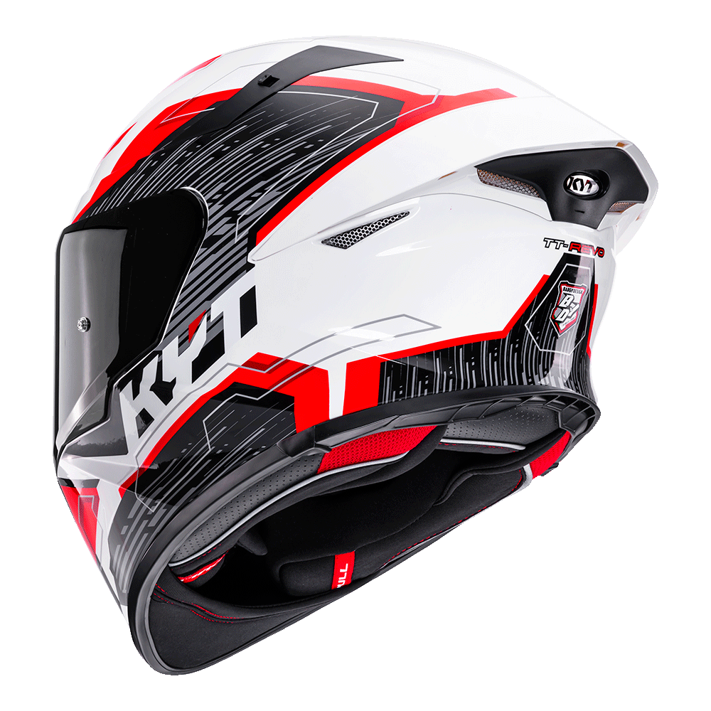 KYT TT-REVO SPEEDING WHITE RED | Bike Security Lebanon