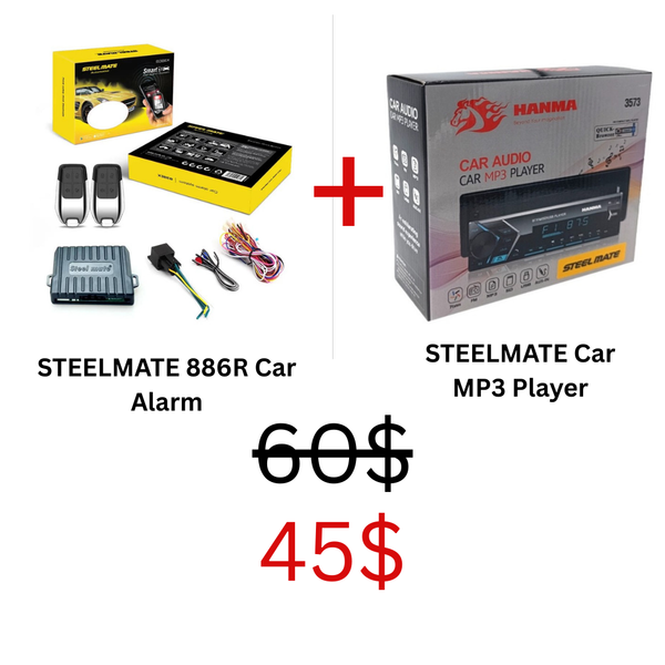 STEELMATE 886R Bluetooth Car Alarm + STEELMATE Bluetooth MP3 Radio