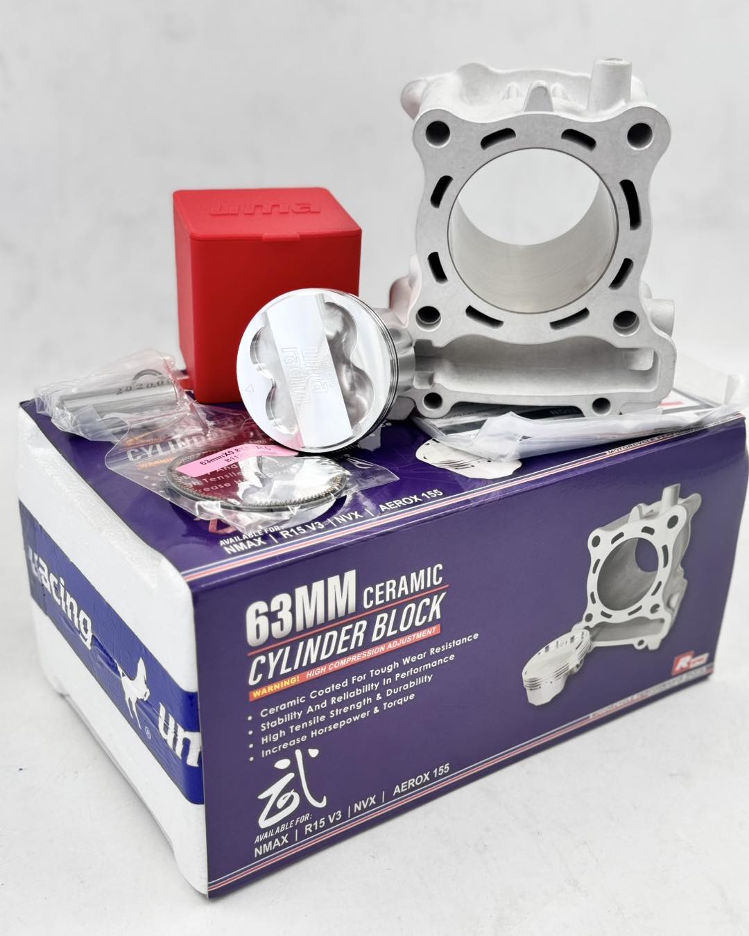UMA Ceramic Cylinder Block Kit 63mm Yamaha NMAX AEROX scooter engine upgrade Lebanon international shipping