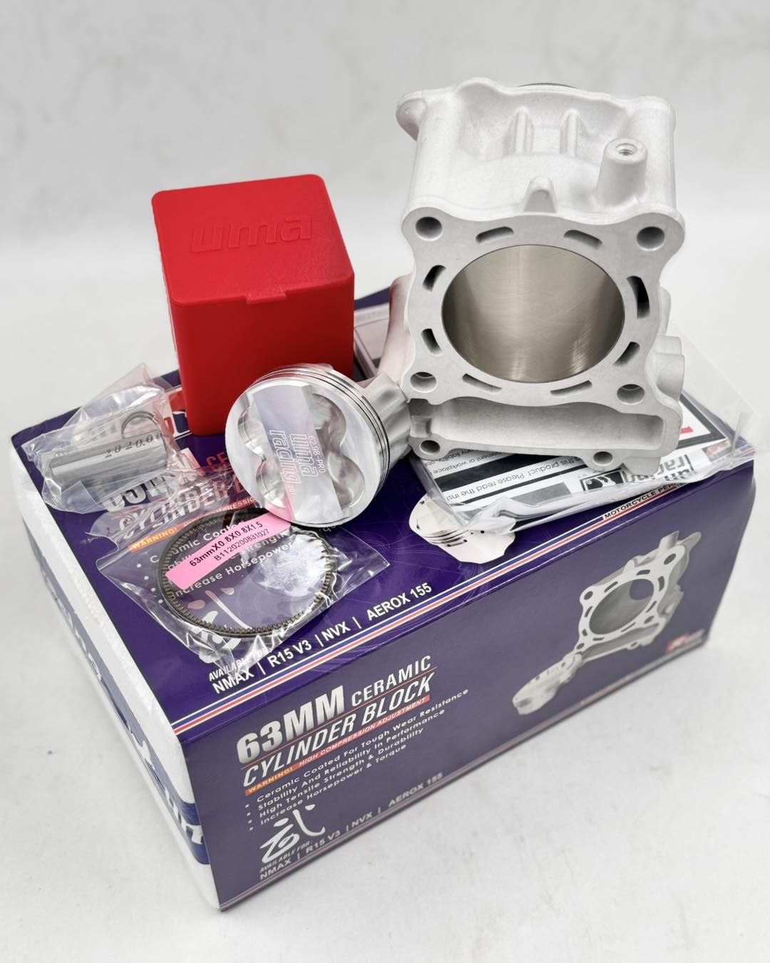UMA Ceramic Cylinder Block Kit 63mm Yamaha NMAX AEROX scooter engine upgrade Lebanon international shipping