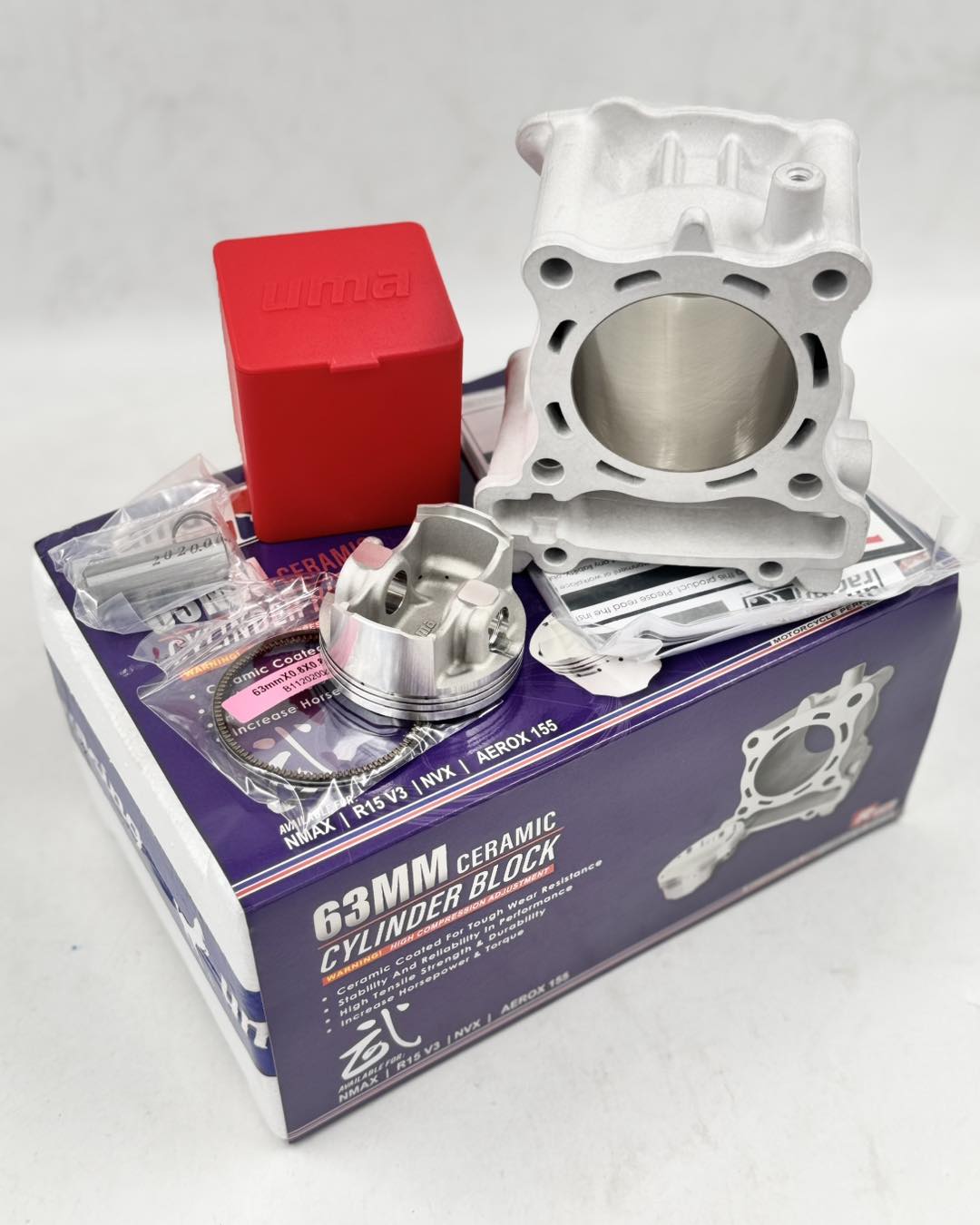 UMA Ceramic Cylinder Block Kit 63mm Yamaha NMAX AEROX scooter engine upgrade Lebanon international shipping