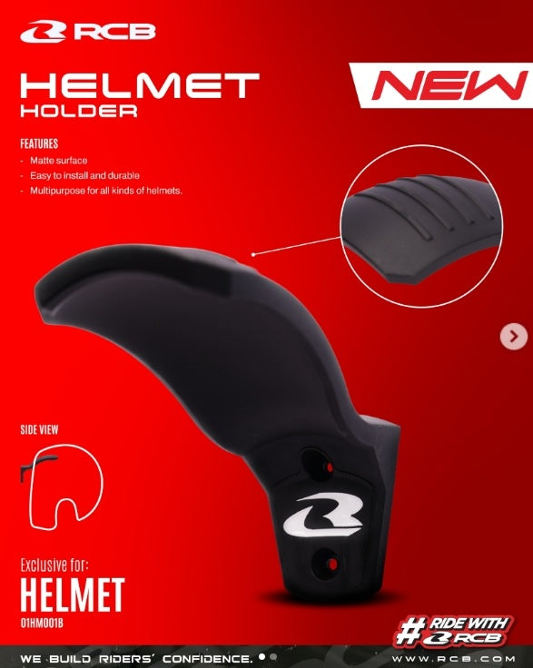 RCB HELMET HOLDER - BLACK (PLASTIC MATERIAL) | Bike Security Lebanon