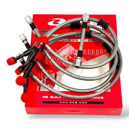RCB S Series Teflon Brake Hose NVX ABS 2PCS Set Titanium | Official RCB Distributor in Lebanon - Bike Security