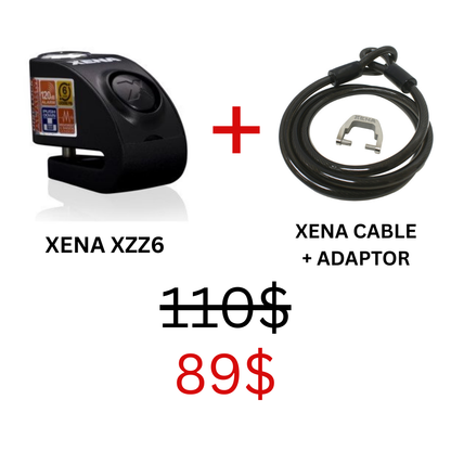 XENA XZZ6L Black Disc Lock + XZA Cable & Adaptor