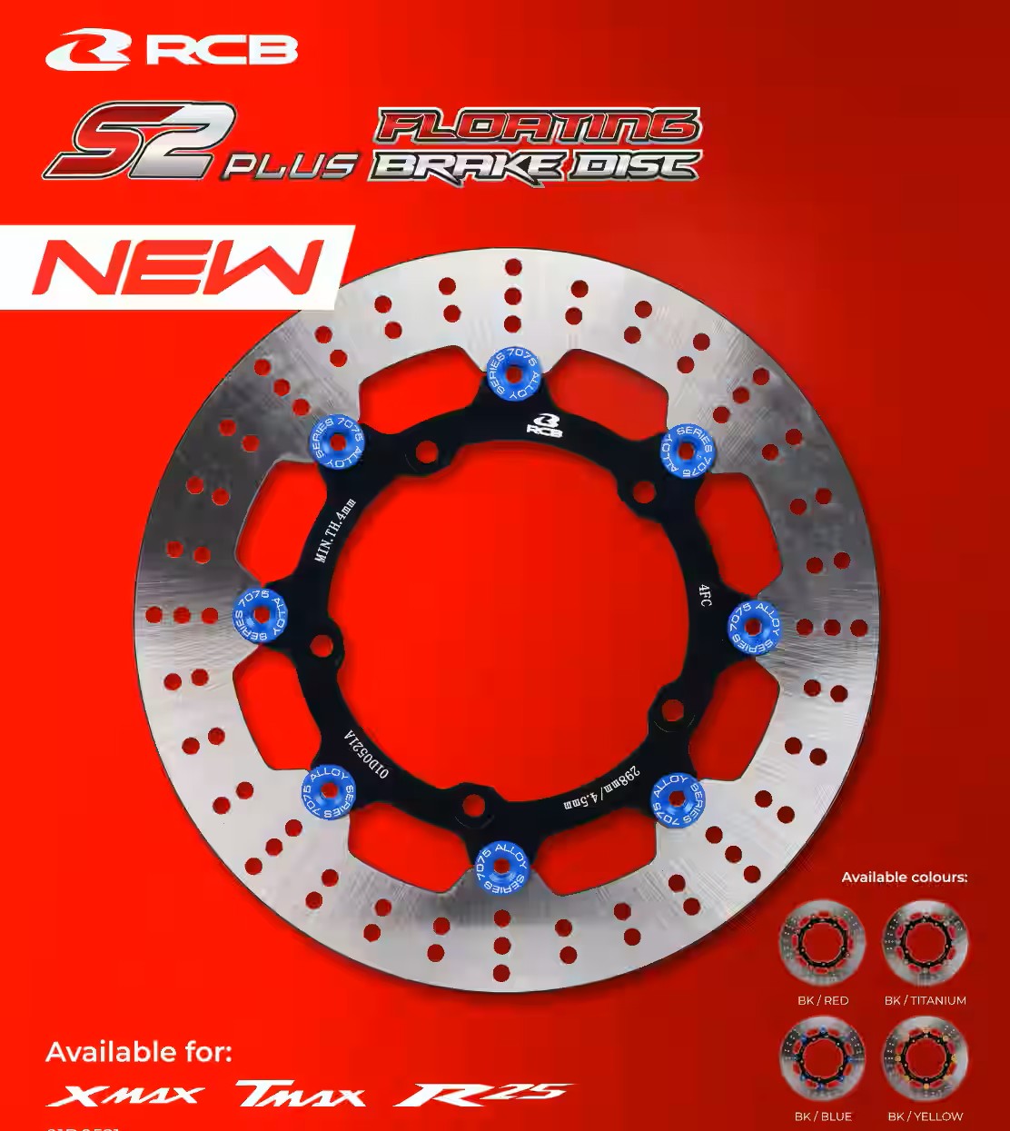RCB S2+ Series 298mm Front Alloy Floating Brake Disc Yamaha R25 XMAX TMAX Lebanon international shipping